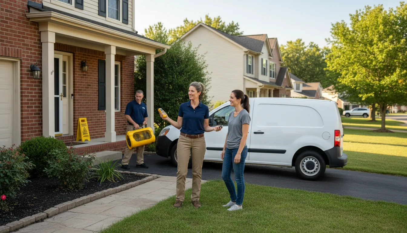 Residential water damage restoration in Ridge Farm, IL